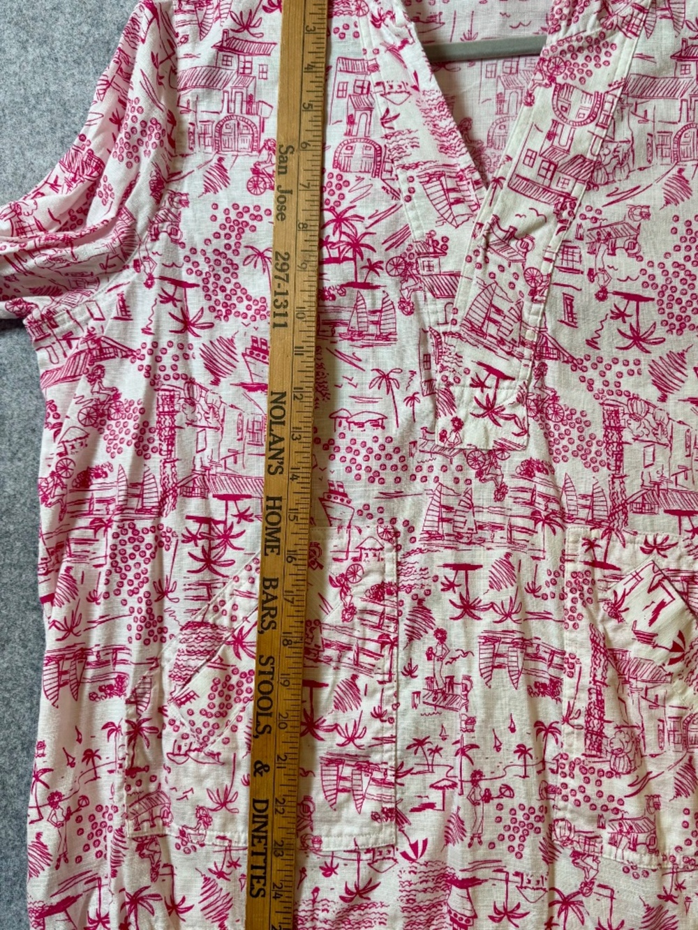 Christopher & Banks XL Pink Coastal Print Hooded Cotton Pullover Top - Picture 11 of 11